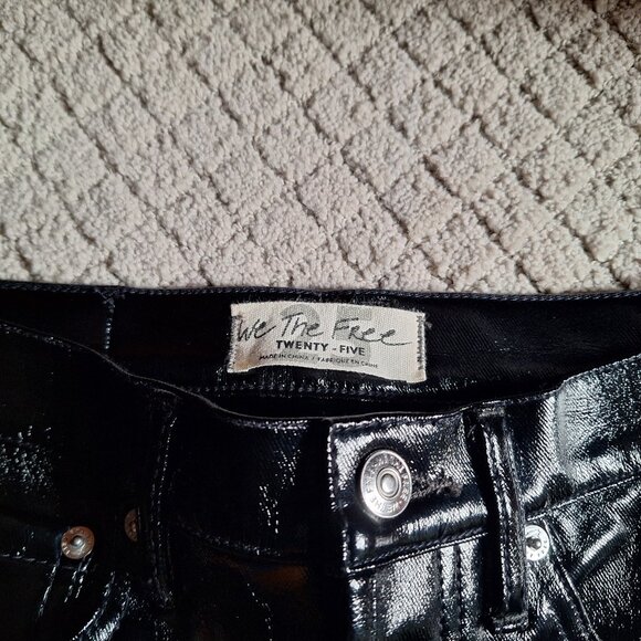 FREE PEOPLE Faux leather Skinny Jeans Size US 0 - Picture 4 of 6